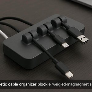 11 Magnetic Cable Organizer Block Cord Management System with Weighted Base for Executive Desk